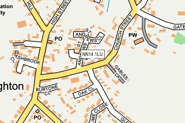 NN14 1LU map - OS OpenMap – Local (Ordnance Survey)