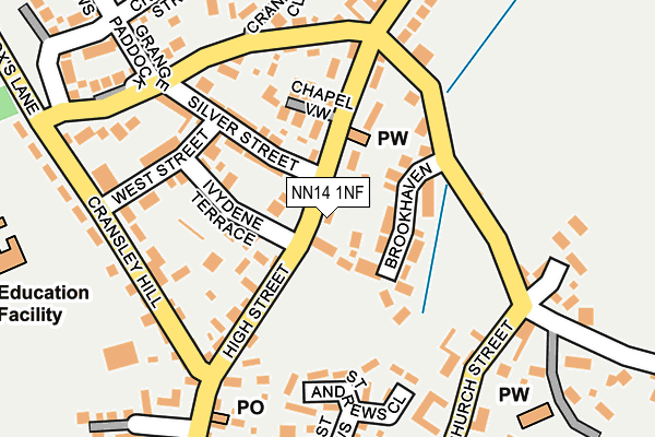 NN14 1NF map - OS OpenMap – Local (Ordnance Survey)