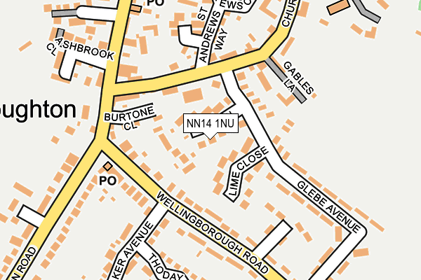NN14 1NU map - OS OpenMap – Local (Ordnance Survey)