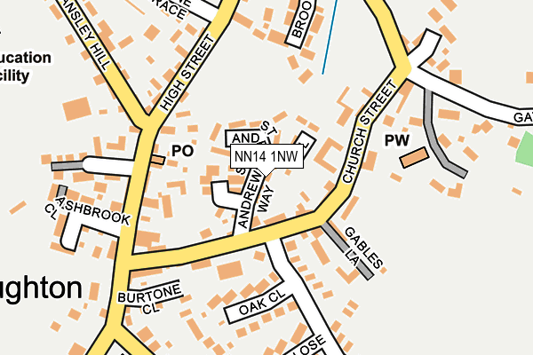 NN14 1NW map - OS OpenMap – Local (Ordnance Survey)