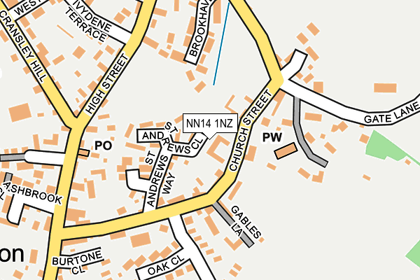 NN14 1NZ map - OS OpenMap – Local (Ordnance Survey)