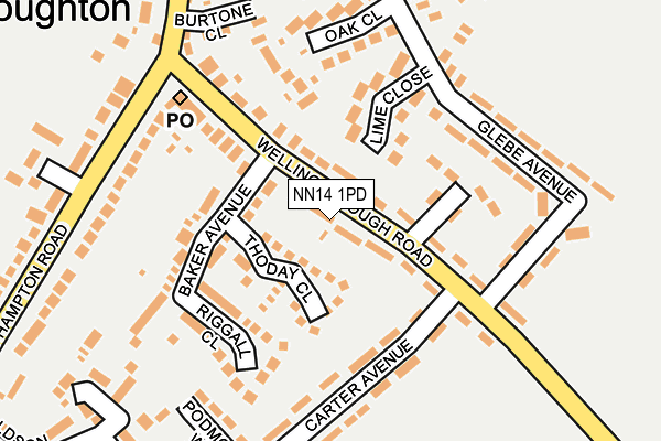 NN14 1PD map - OS OpenMap – Local (Ordnance Survey)