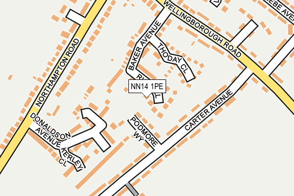 NN14 1PE map - OS OpenMap – Local (Ordnance Survey)