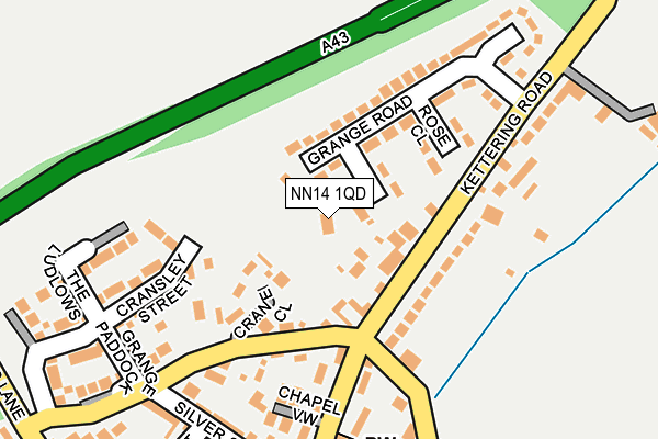 NN14 1QD map - OS OpenMap – Local (Ordnance Survey)