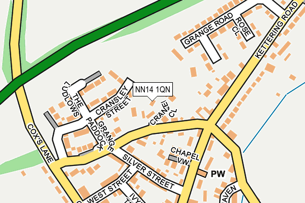 NN14 1QN map - OS OpenMap – Local (Ordnance Survey)