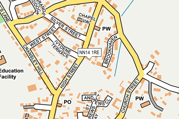 NN14 1RE map - OS OpenMap – Local (Ordnance Survey)