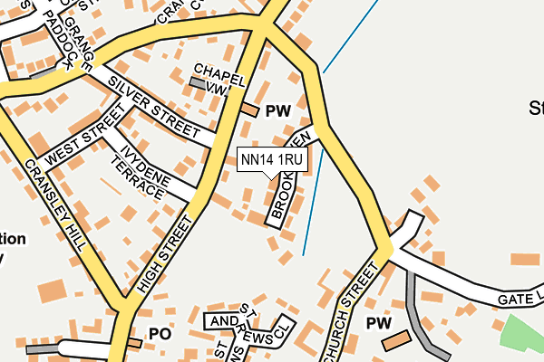 NN14 1RU map - OS OpenMap – Local (Ordnance Survey)
