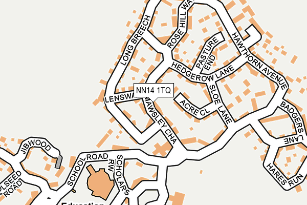 NN14 1TQ map - OS OpenMap – Local (Ordnance Survey)