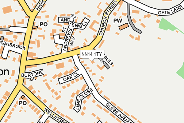 NN14 1TY map - OS OpenMap – Local (Ordnance Survey)