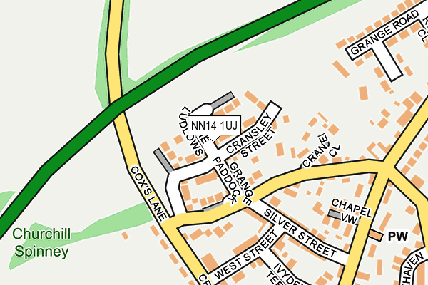 NN14 1UJ map - OS OpenMap – Local (Ordnance Survey)