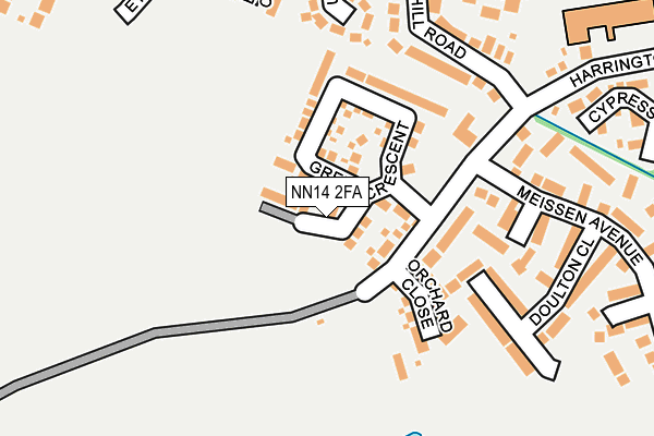 NN14 2FA map - OS OpenMap – Local (Ordnance Survey)