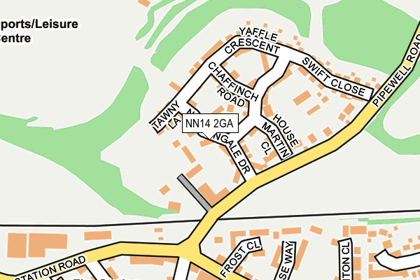 NN14 2GA map - OS OpenMap – Local (Ordnance Survey)