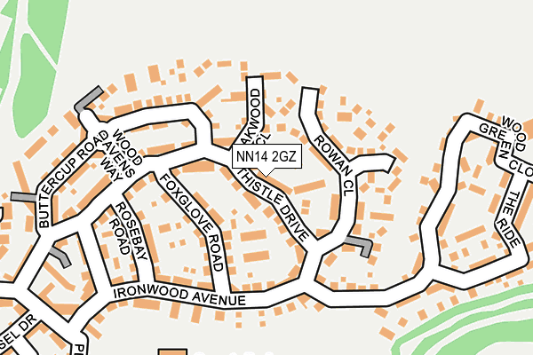 NN14 2GZ map - OS OpenMap – Local (Ordnance Survey)