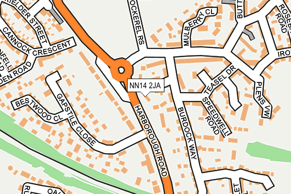 NN14 2JA map - OS OpenMap – Local (Ordnance Survey)