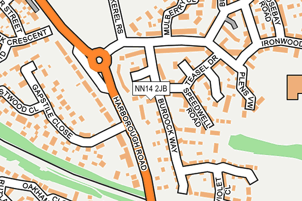 NN14 2JB map - OS OpenMap – Local (Ordnance Survey)
