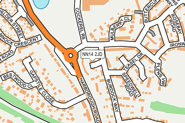 NN14 2JD map - OS OpenMap – Local (Ordnance Survey)