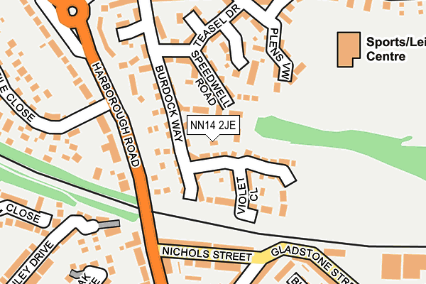 NN14 2JE map - OS OpenMap – Local (Ordnance Survey)