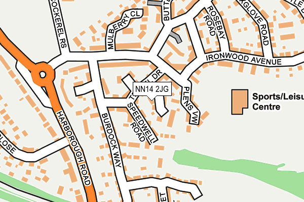 NN14 2JG map - OS OpenMap – Local (Ordnance Survey)
