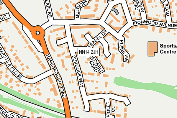 NN14 2JH map - OS OpenMap – Local (Ordnance Survey)