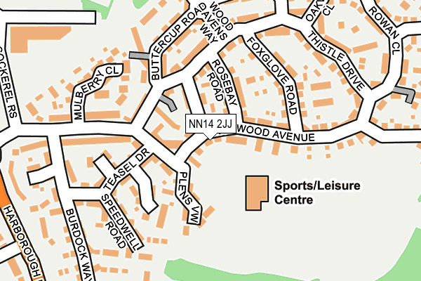 NN14 2JJ map - OS OpenMap – Local (Ordnance Survey)