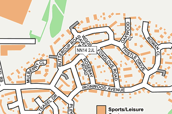 NN14 2JL map - OS OpenMap – Local (Ordnance Survey)