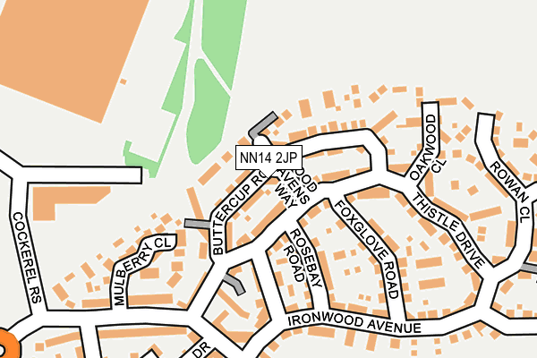NN14 2JP map - OS OpenMap – Local (Ordnance Survey)