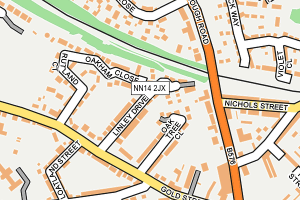 NN14 2JX map - OS OpenMap – Local (Ordnance Survey)