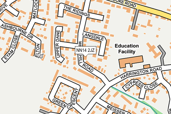 NN14 2JZ map - OS OpenMap – Local (Ordnance Survey)