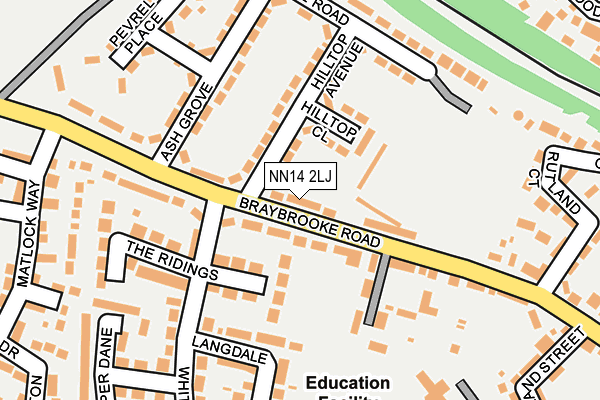 NN14 2LJ map - OS OpenMap – Local (Ordnance Survey)