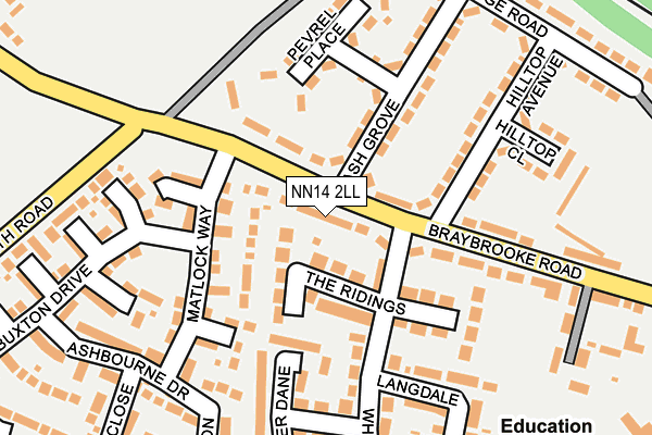 NN14 2LL map - OS OpenMap – Local (Ordnance Survey)