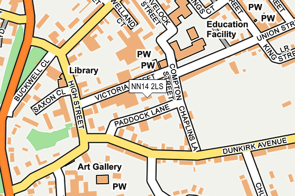 NN14 2LS map - OS OpenMap – Local (Ordnance Survey)