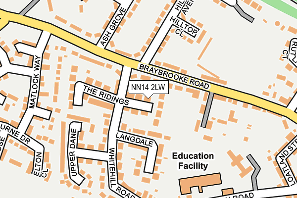 NN14 2LW map - OS OpenMap – Local (Ordnance Survey)