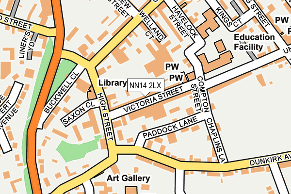 NN14 2LX map - OS OpenMap – Local (Ordnance Survey)