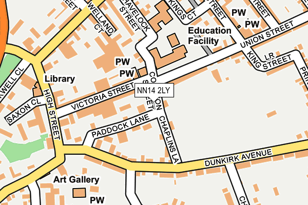 NN14 2LY map - OS OpenMap – Local (Ordnance Survey)