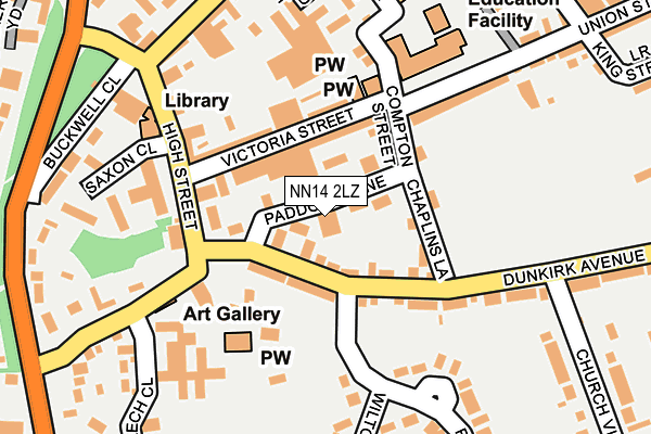 NN14 2LZ map - OS OpenMap – Local (Ordnance Survey)
