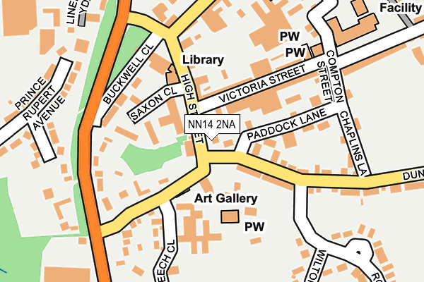 NN14 2NA map - OS OpenMap – Local (Ordnance Survey)