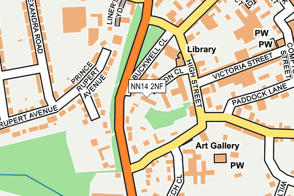 NN14 2NF map - OS OpenMap – Local (Ordnance Survey)