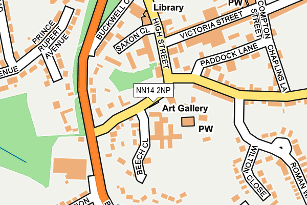 NN14 2NP map - OS OpenMap – Local (Ordnance Survey)