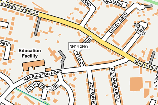 NN14 2NW map - OS OpenMap – Local (Ordnance Survey)