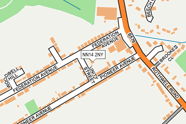 NN14 2NY map - OS OpenMap – Local (Ordnance Survey)