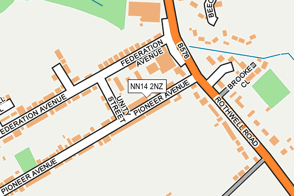 NN14 2NZ map - OS OpenMap – Local (Ordnance Survey)