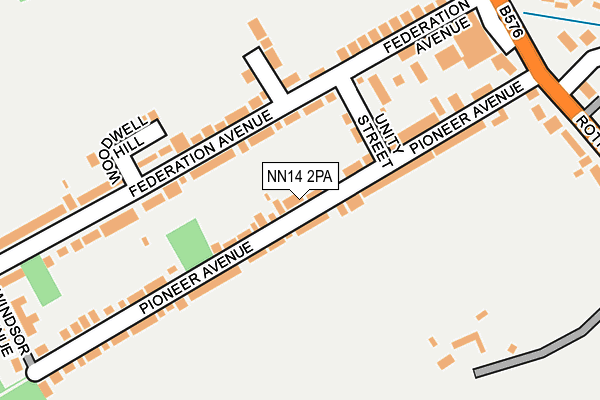 NN14 2PA map - OS OpenMap – Local (Ordnance Survey)