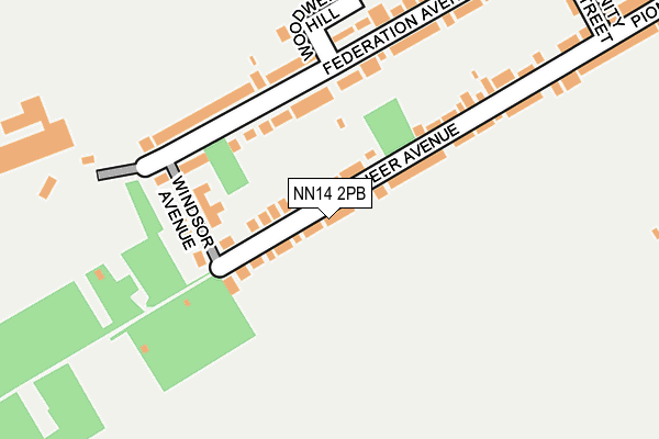 NN14 2PB map - OS OpenMap – Local (Ordnance Survey)
