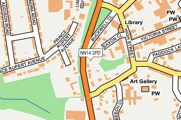 NN14 2PD map - OS OpenMap – Local (Ordnance Survey)