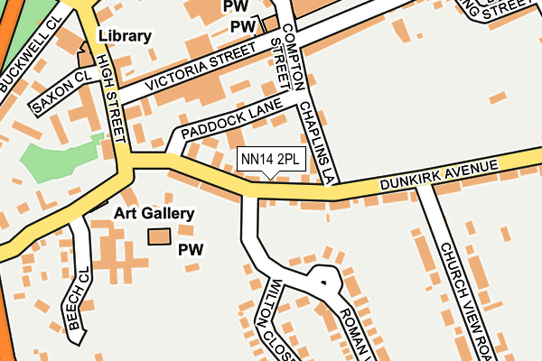 NN14 2PL map - OS OpenMap – Local (Ordnance Survey)