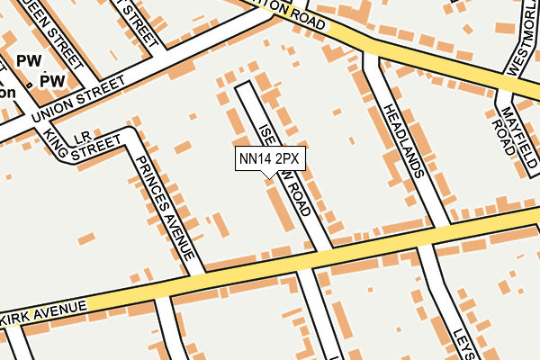 NN14 2PX map - OS OpenMap – Local (Ordnance Survey)