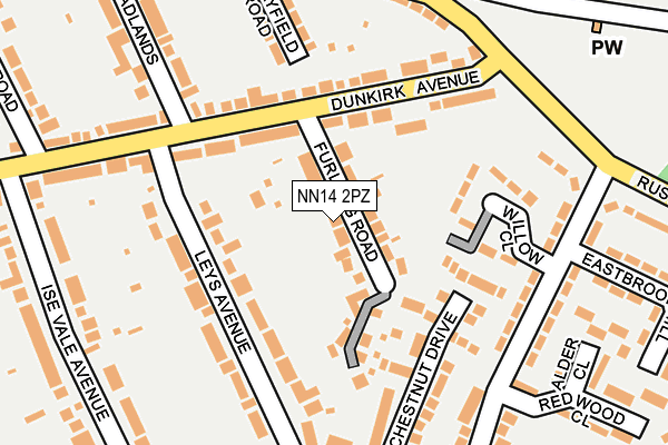 NN14 2PZ map - OS OpenMap – Local (Ordnance Survey)
