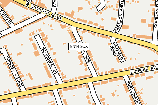NN14 2QA map - OS OpenMap – Local (Ordnance Survey)