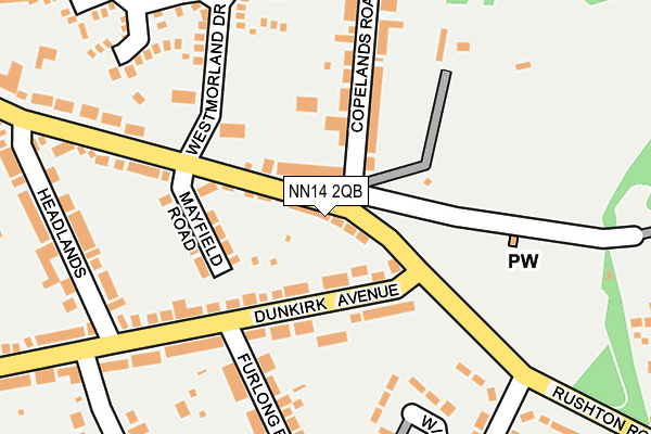 NN14 2QB map - OS OpenMap – Local (Ordnance Survey)