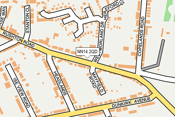 NN14 2QD map - OS OpenMap – Local (Ordnance Survey)